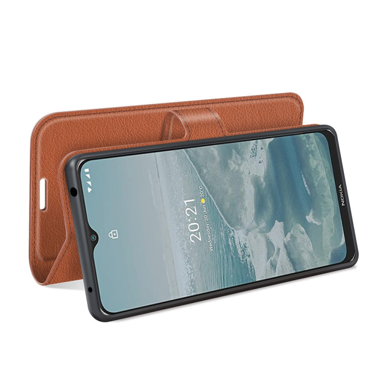 For Nokia G10/G20 Litchi Texture Horizontal Flip Protective Case with Holder & Card Slots & Wallet(Brown)