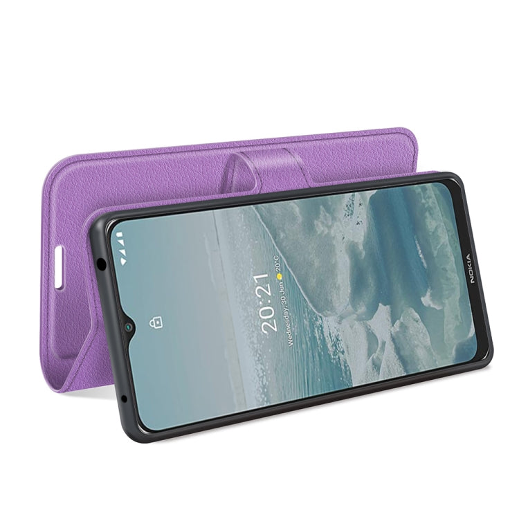 For Nokia G10/G20 Litchi Texture Horizontal Flip Protective Case with Holder & Card Slots & Wallet(Purple)