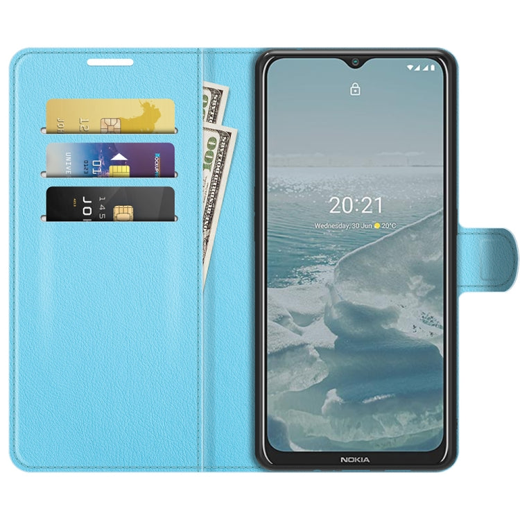 For Nokia G10/G20 Litchi Texture Horizontal Flip Protective Case with Holder & Card Slots & Wallet(Blue)