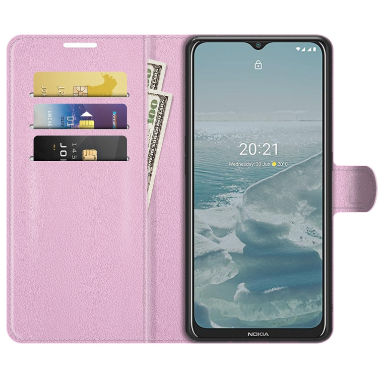 For Nokia G10/G20 Litchi Texture Horizontal Flip Protective Case with Holder & Card Slots & Wallet(Pink)