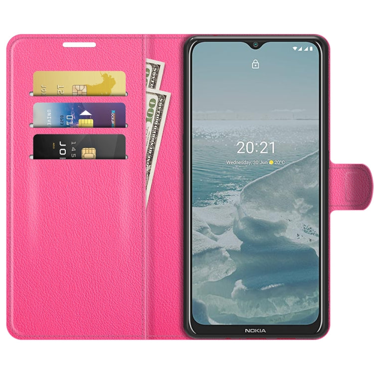 For Nokia G10/G20 Litchi Texture Horizontal Flip Protective Case with Holder & Card Slots & Wallet(Rose red)