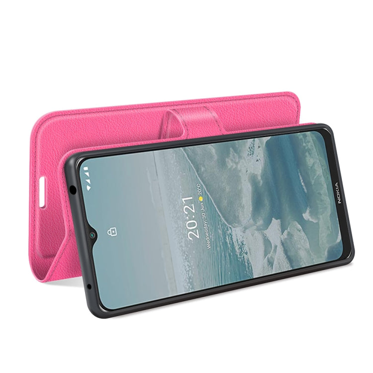 For Nokia G10/G20 Litchi Texture Horizontal Flip Protective Case with Holder & Card Slots & Wallet(Rose red)