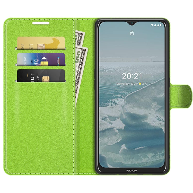 For Nokia G10/G20 Litchi Texture Horizontal Flip Protective Case with Holder & Card Slots & Wallet(Green)