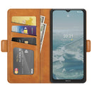 For Nokia G10/G20 Dual-side Magnetic Buckle Horizontal Flip Leather Case with Holder & Card Slots & Wallet(Yellow)