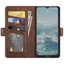 For Nokia G10/G20 Dual-side Magnetic Buckle Horizontal Flip Leather Case with Holder & Card Slots & Wallet(Brown)