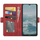 For Nokia G10/G20 Dual-side Magnetic Buckle Horizontal Flip Leather Case with Holder & Card Slots & Wallet(Red)