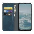 For Nokia G10/G20 Retro-skin Business Magnetic Suction Leather Case with Holder & Card Slots & Wallet(Dark Blue)