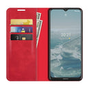 For Nokia G10/G20 Retro-skin Business Magnetic Suction Leather Case with Holder & Card Slots & Wallet(Red)