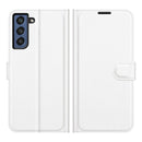 For Galaxy S21 FE Litchi Texture Horizontal Flip Protective Case with Holder & Card Slots & Wallet(White)