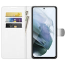 For Galaxy S21 FE Litchi Texture Horizontal Flip Protective Case with Holder & Card Slots & Wallet(White)