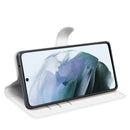 For Galaxy S21 FE Litchi Texture Horizontal Flip Protective Case with Holder & Card Slots & Wallet(White)