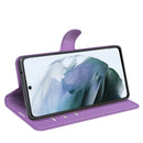 For Galaxy S21 FE Litchi Texture Horizontal Flip Protective Case with Holder & Card Slots & Wallet(Purple)