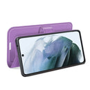For Galaxy S21 FE Litchi Texture Horizontal Flip Protective Case with Holder & Card Slots & Wallet(Purple)