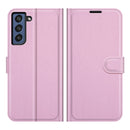 For Galaxy S21 FE Litchi Texture Horizontal Flip Protective Case with Holder & Card Slots & Wallet(Pink)