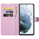 For Galaxy S21 FE Litchi Texture Horizontal Flip Protective Case with Holder & Card Slots & Wallet(Pink)