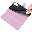 For Galaxy S21 FE Litchi Texture Horizontal Flip Protective Case with Holder & Card Slots & Wallet(Pink)