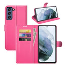 For Galaxy S21 FE Litchi Texture Horizontal Flip Protective Case with Holder & Card Slots & Wallet(Rose red)