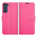 For Galaxy S21 FE Litchi Texture Horizontal Flip Protective Case with Holder & Card Slots & Wallet(Rose red)