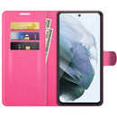 For Galaxy S21 FE Litchi Texture Horizontal Flip Protective Case with Holder & Card Slots & Wallet(Rose red)