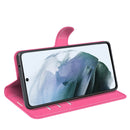 For Galaxy S21 FE Litchi Texture Horizontal Flip Protective Case with Holder & Card Slots & Wallet(Rose red)