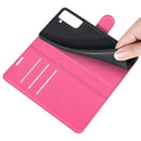 For Galaxy S21 FE Litchi Texture Horizontal Flip Protective Case with Holder & Card Slots & Wallet(Rose red)