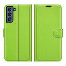 For Galaxy S21 FE Litchi Texture Horizontal Flip Protective Case with Holder & Card Slots & Wallet(Green)