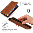 Retro Skin Feel Business Magnetic Horizontal Flip Leather Case for iPhone XS / X(Brown)