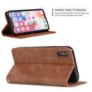 Retro Skin Feel Business Magnetic Horizontal Flip Leather Case for iPhone XS / X(Brown)