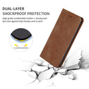 Retro Skin Feel Business Magnetic Horizontal Flip Leather Case for iPhone XS / X(Brown)