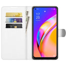 For OPPO A94 5G / F19 Pro+ 5G / Reno5 Z Litchi Texture Horizontal Flip Protective Case with Holder & Card Slots & Wallet(White)