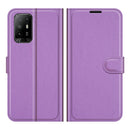 For OPPO A94 5G / F19 Pro+ 5G / Reno5 Z Litchi Texture Horizontal Flip Protective Case with Holder & Card Slots & Wallet(Purple)