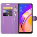 For OPPO A94 5G / F19 Pro+ 5G / Reno5 Z Litchi Texture Horizontal Flip Protective Case with Holder & Card Slots & Wallet(Purple)