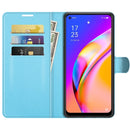 For OPPO A94 5G / F19 Pro+ 5G / Reno5 Z Litchi Texture Horizontal Flip Protective Case with Holder & Card Slots & Wallet(Blue)