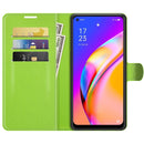 For OPPO A94 5G / F19 Pro+ 5G / Reno5 Z Litchi Texture Horizontal Flip Protective Case with Holder & Card Slots & Wallet(Green)