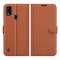 For ZTE Blade A51 Litchi Texture Horizontal Flip Protective Case with Holder & Card Slots & Wallet(Brown)