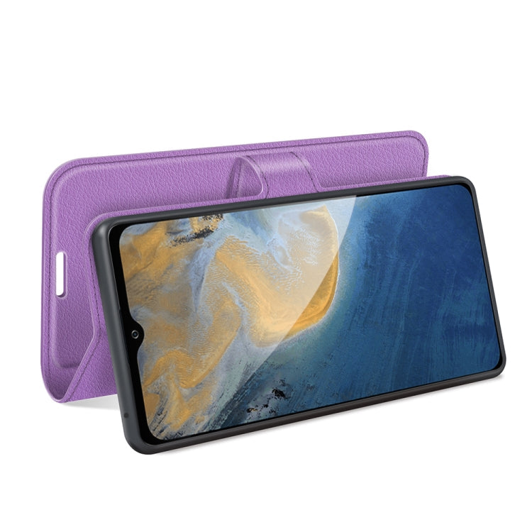 For ZTE Blade A51 Litchi Texture Horizontal Flip Protective Case with Holder & Card Slots & Wallet(Purple)