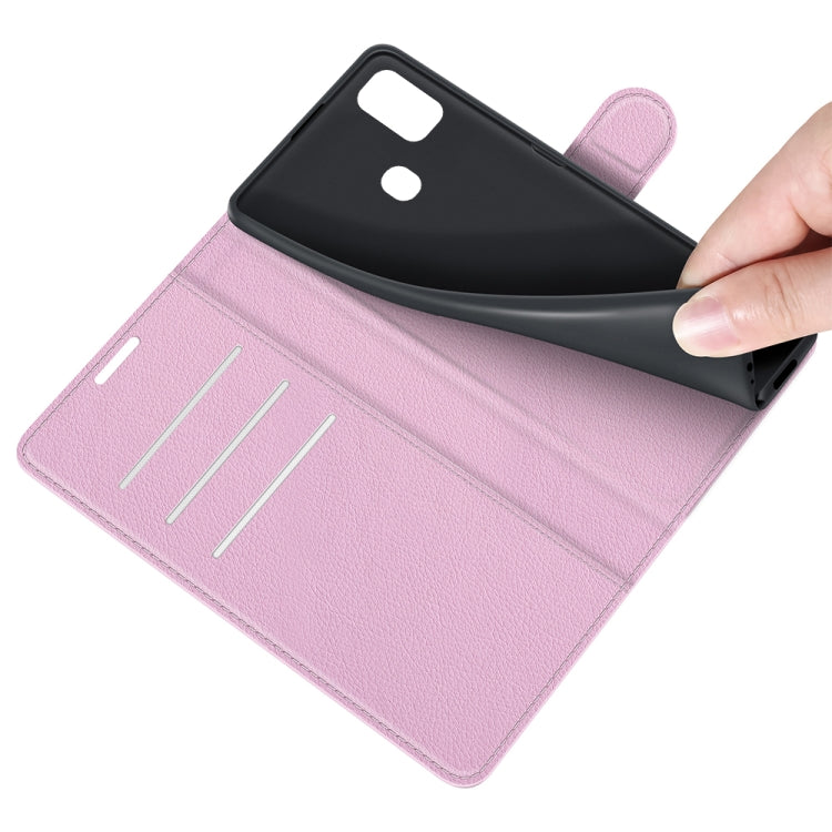 For ZTE Blade A51 Litchi Texture Horizontal Flip Protective Case with Holder & Card Slots & Wallet(Pink)