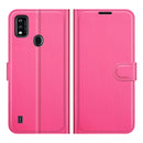 For ZTE Blade A51 Litchi Texture Horizontal Flip Protective Case with Holder & Card Slots & Wallet(Rose red)