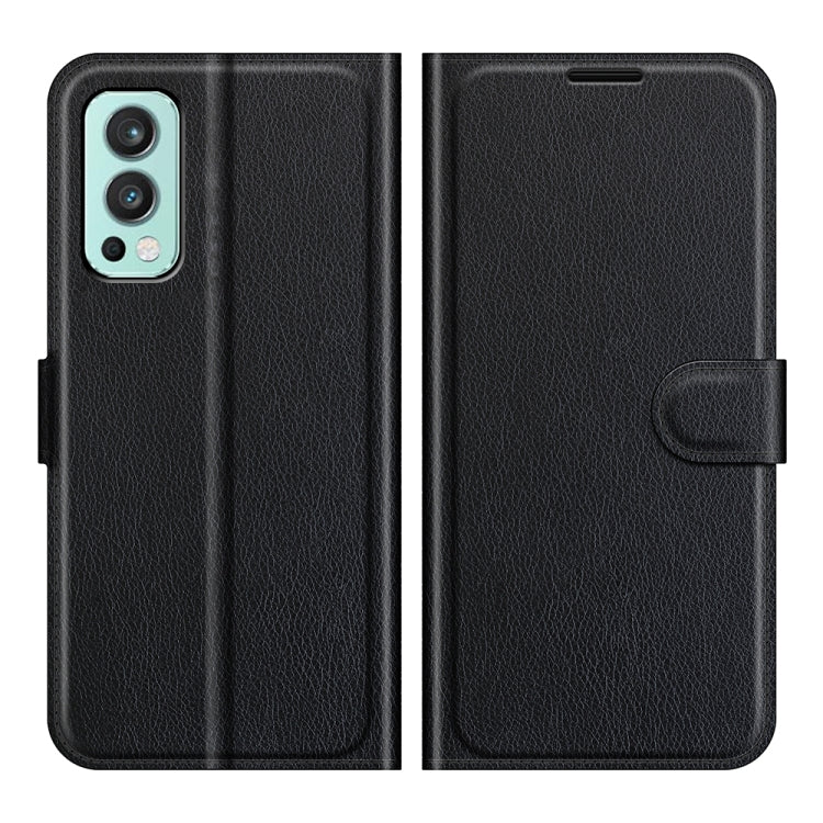 For OnePlus Nord 2 5G Litchi Texture Horizontal Flip Protective Case with Holder & Card Slots & Wallet(Black)