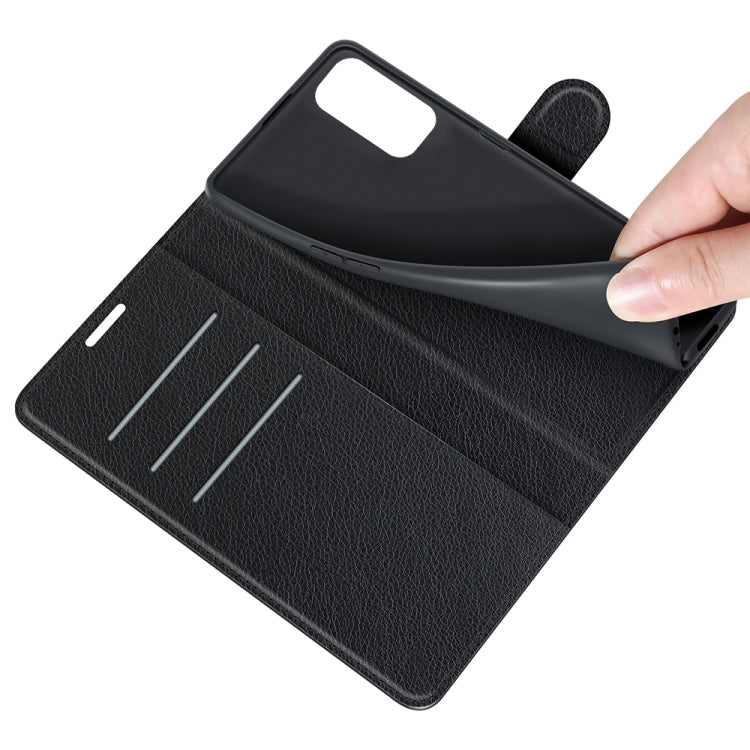 For OnePlus Nord 2 5G Litchi Texture Horizontal Flip Protective Case with Holder & Card Slots & Wallet(Black)