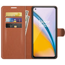 For OnePlus Nord 2 5G Litchi Texture Horizontal Flip Protective Case with Holder & Card Slots & Wallet(Brown)