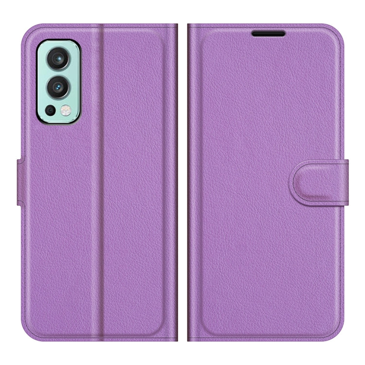 For OnePlus Nord 2 5G Litchi Texture Horizontal Flip Protective Case with Holder & Card Slots & Wallet(Purple)