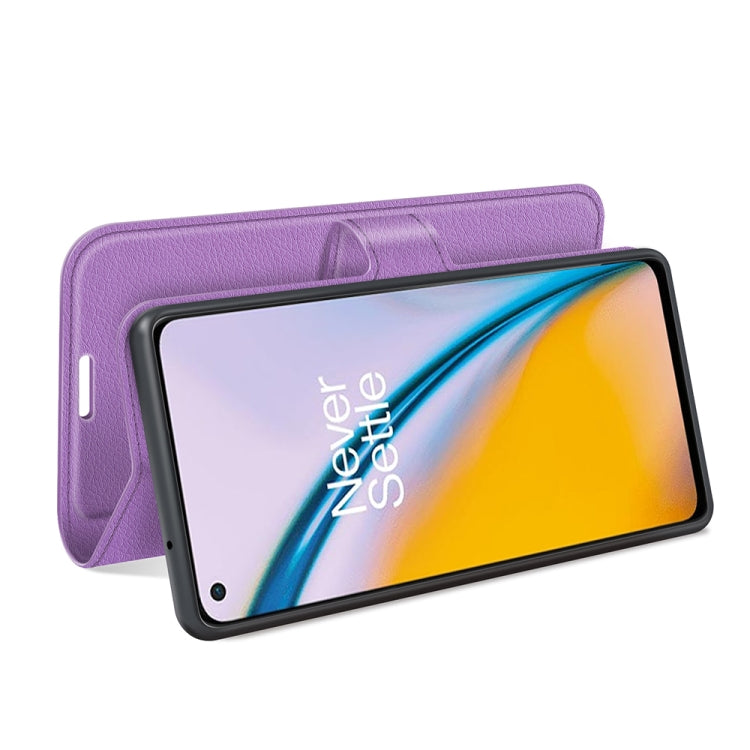 For OnePlus Nord 2 5G Litchi Texture Horizontal Flip Protective Case with Holder & Card Slots & Wallet(Purple)