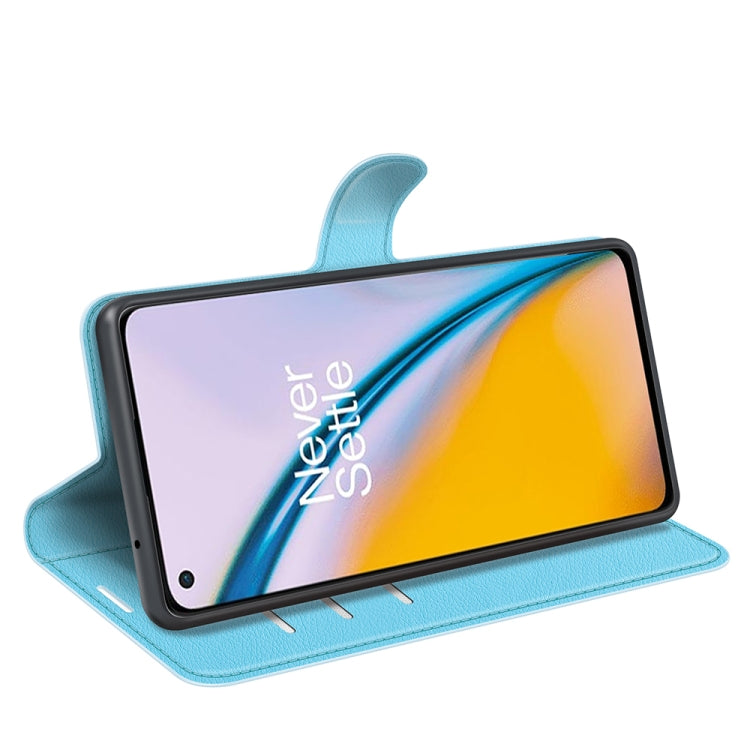 For OnePlus Nord 2 5G Litchi Texture Horizontal Flip Protective Case with Holder & Card Slots & Wallet(Blue)