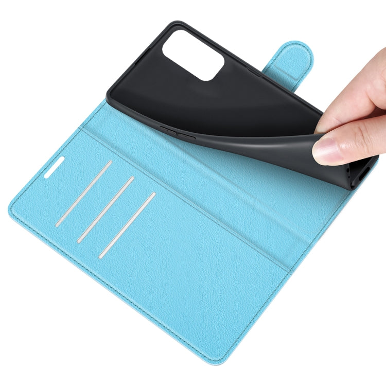For OnePlus Nord 2 5G Litchi Texture Horizontal Flip Protective Case with Holder & Card Slots & Wallet(Blue)