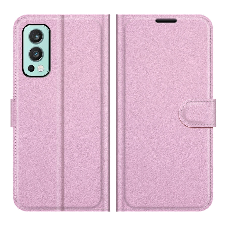 For OnePlus Nord 2 5G Litchi Texture Horizontal Flip Protective Case with Holder & Card Slots & Wallet(Pink)