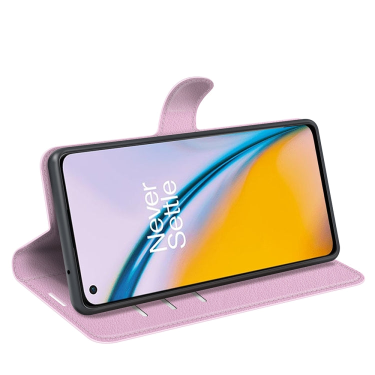 For OnePlus Nord 2 5G Litchi Texture Horizontal Flip Protective Case with Holder & Card Slots & Wallet(Pink)