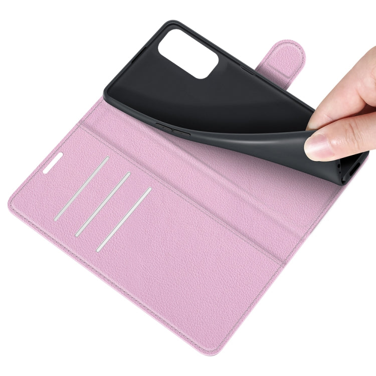 For OnePlus Nord 2 5G Litchi Texture Horizontal Flip Protective Case with Holder & Card Slots & Wallet(Pink)