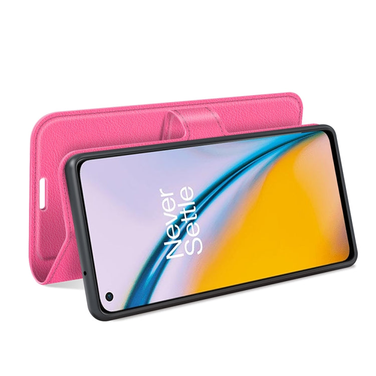 For OnePlus Nord 2 5G Litchi Texture Horizontal Flip Protective Case with Holder & Card Slots & Wallet(Rose Red)