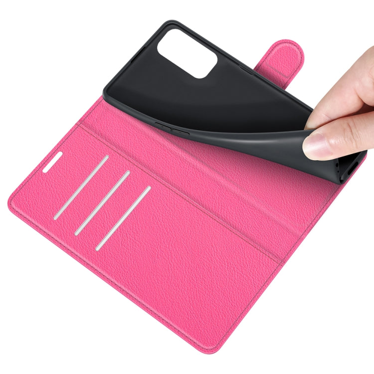 For OnePlus Nord 2 5G Litchi Texture Horizontal Flip Protective Case with Holder & Card Slots & Wallet(Rose Red)